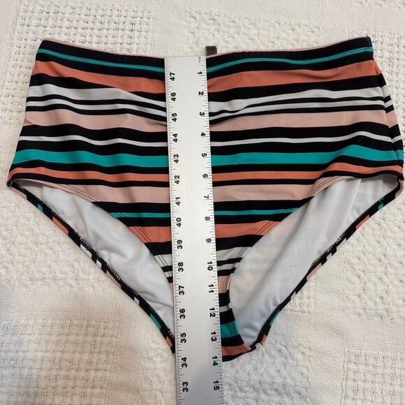 Torrid 1 striped smooth high waist swim bikini bottom SW2 2822 - Picture 5 of 10